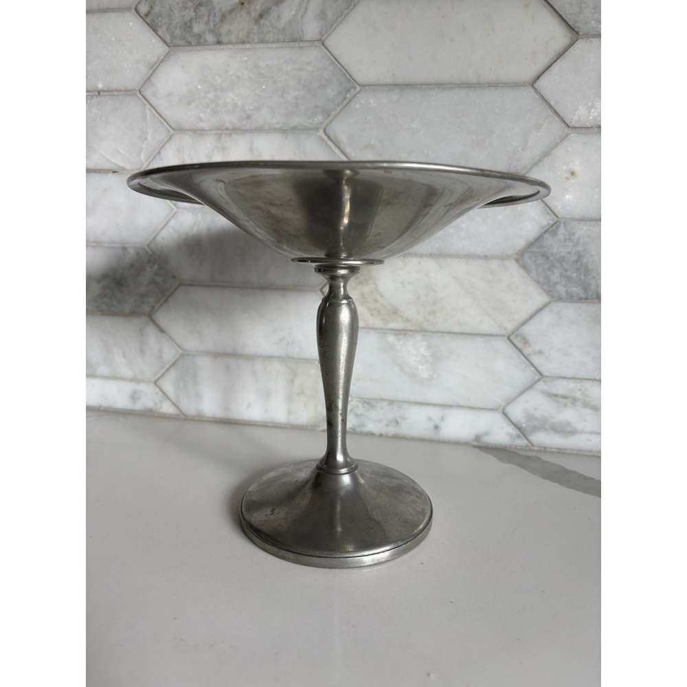 Genuine Pewter Pedestal Compote Bowl, Classic Pewter Serving Dish